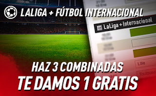 sportium Fútbol: Haz 3 Combinadas ¡y recibe 1 Gratis! hasta 19 enero 2020