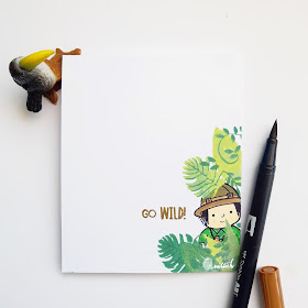 CAS card, masculine card, masking, Card for him, card for men, Quillish, card by ishani, jungle theme card, wild theme card, adventure card, little adventurer card