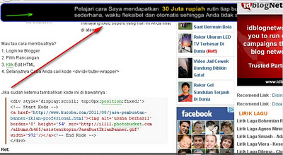 Cara Menciptakan Iklan Melayang Di Atas Header
