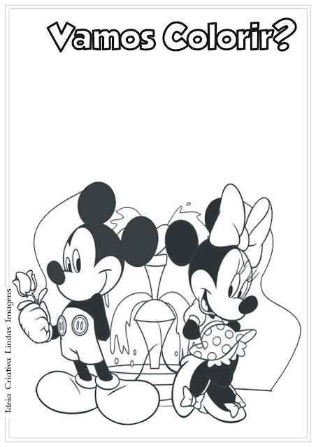 Mickey e Minnie desenho para colorir