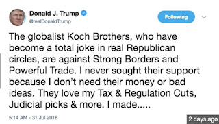 Trump calls Koch brothers joke globalists in tweet