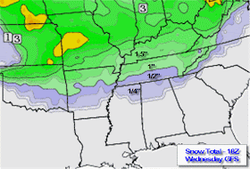 Snow totals - 18Z Wednesday GFS