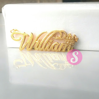 kalung nama lapis emas grafir - william