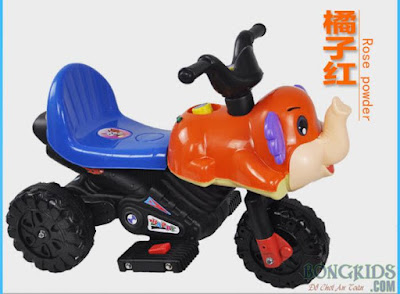 Xe máy điện trẻ em hình con voi màu cam