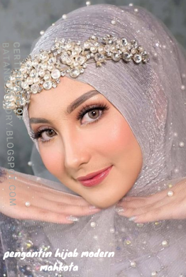 pengantin hijab modern mahkota