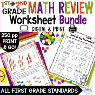 Grab this 1st and 2nd Grade Math Review Bundle for fun and engaging activities your students will love working on during the first few weeks of school.