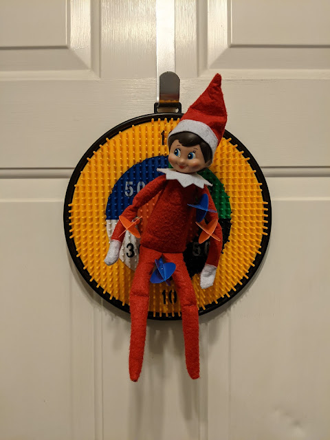 Elf on the Shelf game, Elf on the Shelf darts, Elf on the Shelf, Elf on the Shelf ideas, easy Elf on the Shelf ideas, Christmas elf