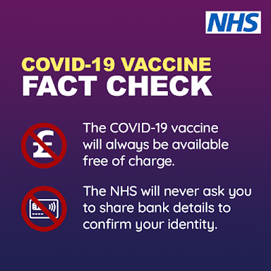 UK Government the NHS will NEVER charge you for a vaccine