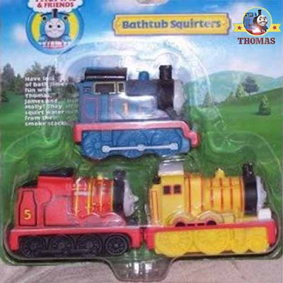 Aquatic playtime toys bathroom water games Thomas the Tank Engine James and Molly bathtub squirters