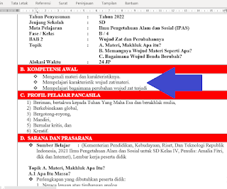 kompetensi awal modul ajar