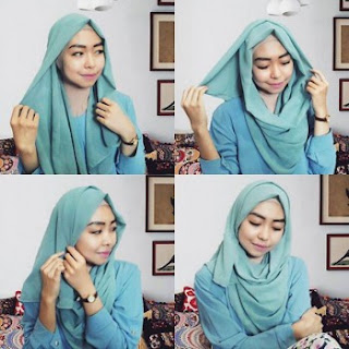 tutorial hijab pashmina sifon