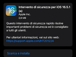 Apple: intervento sicurezza rapido per iOS 16.5.1 e macOS 13.4.1