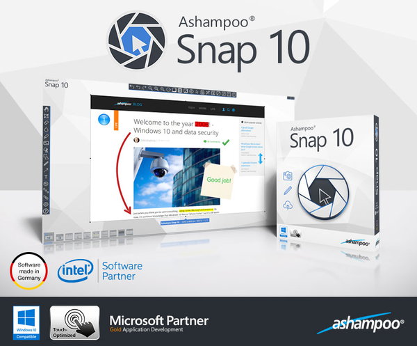 Ashampoo Snap ten permits users to capture with picture element good accuracy, edit and share screen contents either as single pictures or videos. the appliance comes with powerful image writing capabilities. Ashampoo Snap ten is that the ideal screenshot and video resolution for your computer. Capture 