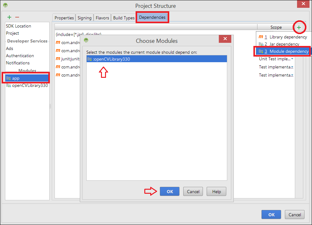 agregar módulo opencv a android studio