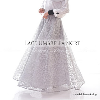 Rok Panjang Pesta  Muslimah Lace  Umbrella Skirt Griyaraditya 081372507000