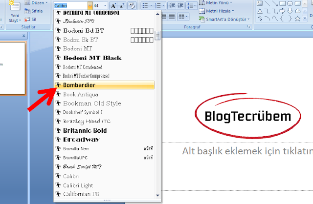 PowerPoint'e farklı yazı tipleri nasıl eklenir?