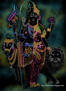 Ardhanarishvara - Lord Shiva Goddess Parvathi