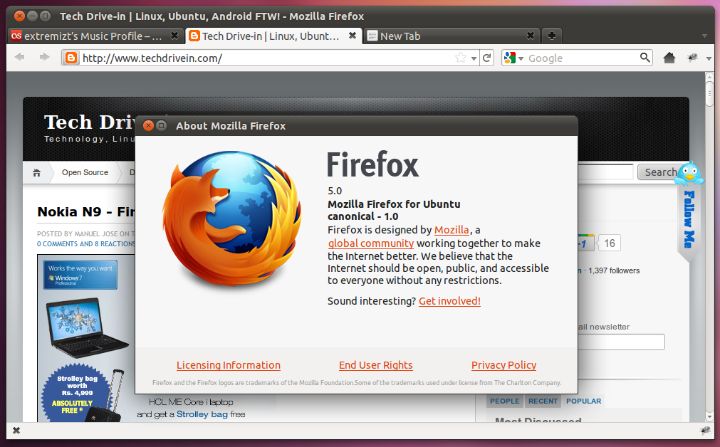 Firefox 5.0 Update Arrives in Official Ubuntu Repositories