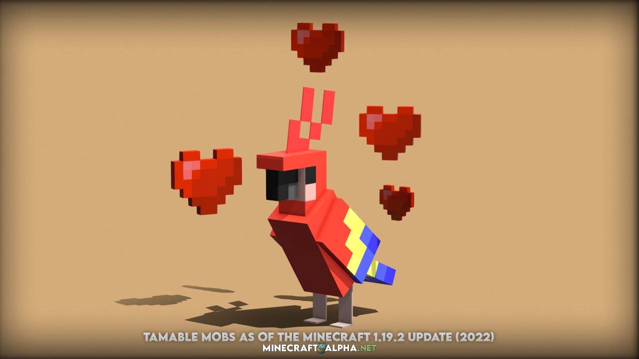 Tamable Mobs as of The Minecraft 1.19.2 (2022)