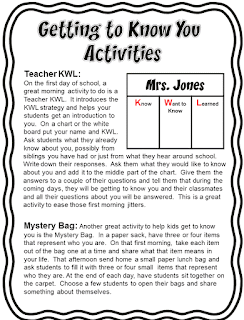 Activities to get to know your elementary students and build relationships the first week of school