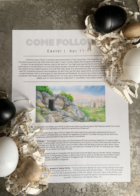Come Follow Me Easter printable with eggs.