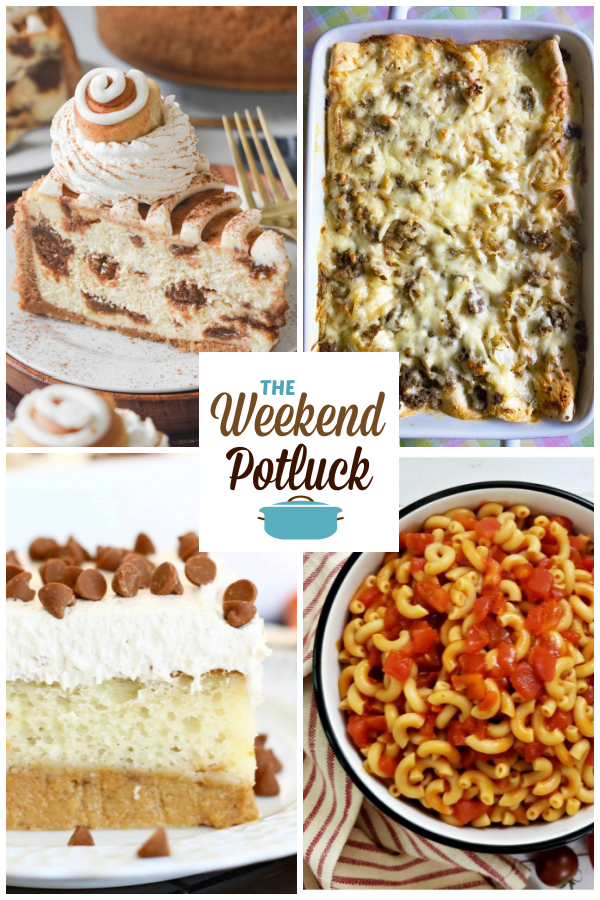 A virtual recipe swap with Cinnamon Roll Cheesecake, Sausage Gravy Breakfast Enchiladas, Magic Pumpkin Cake, Macaroni and Tomatoes and dozens more!