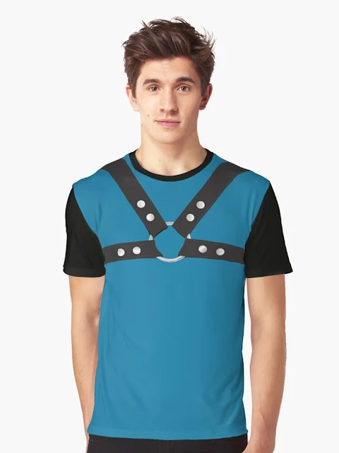 bdsm leather harness t-shirt