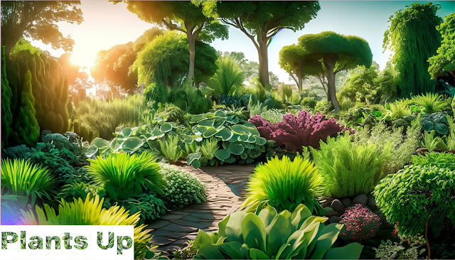 A beautiful garden featuring a variety of sustainable plants, symbolizing the positive impact of environmentally conscious gardening