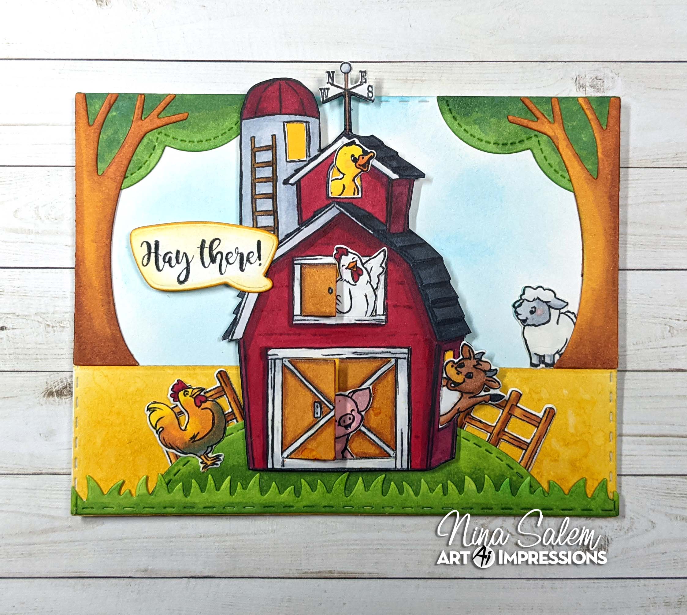 Art Impressions Blog: Hay There Barnyard Animals by Nina