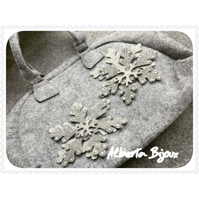 borsa feltro e pasta polimerica YouClay to do fiocchi di neve tutorial alberta bijoux