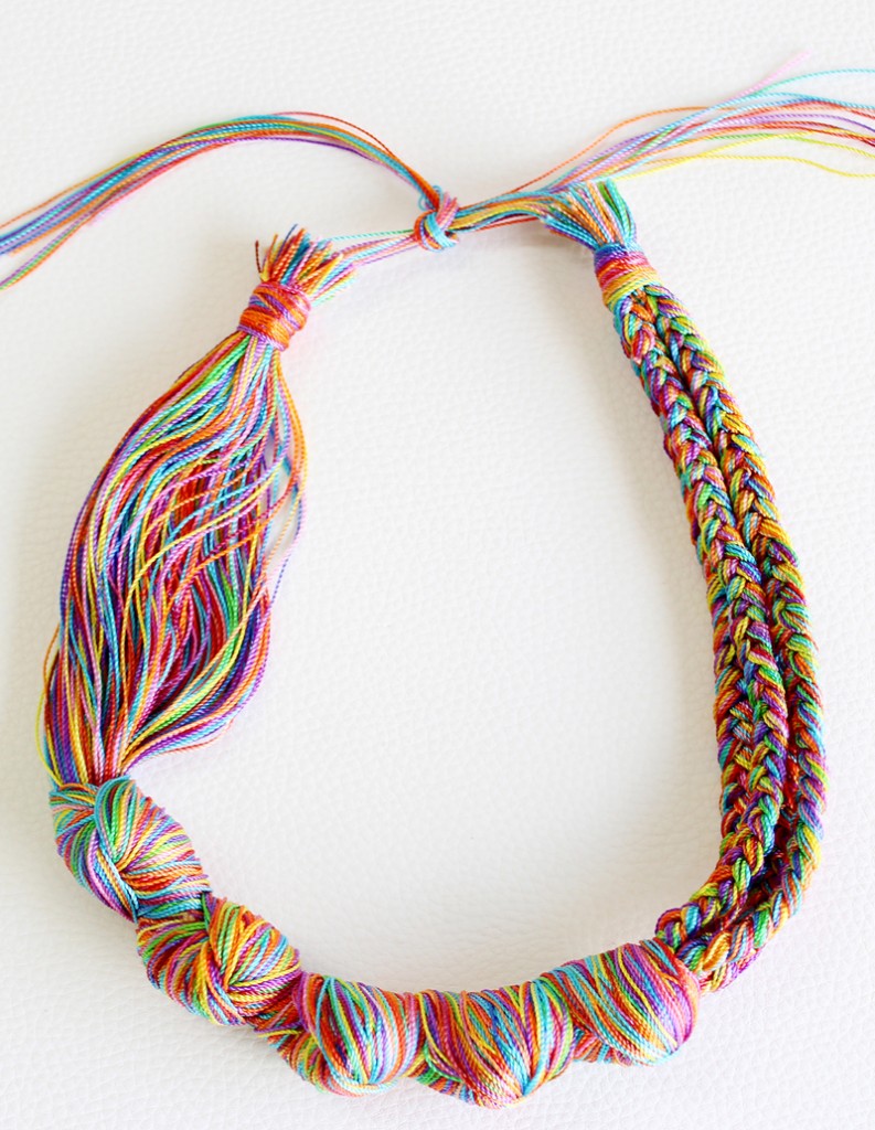 How to Make a Colorful Knotted Embroidery Floss Necklace / The Beading Gem