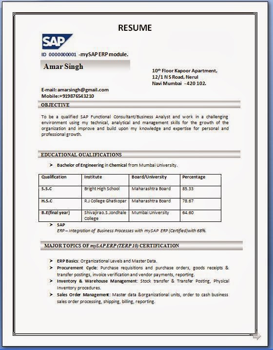 SAP+SD+Resume+Format