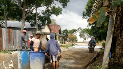 Diduga Proyek Pembangunan Pengecoran Jalan pay Kabung Desa Pay Kabung Kecamatan Indralaya Utara   Ogan Ilir bangunan siluman
