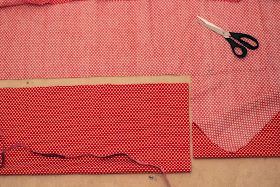 cut cloth for gathered skirt