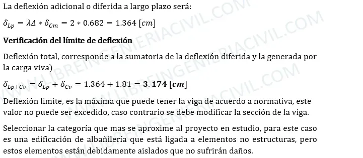 calculo de la deflexion en vigas de concreto