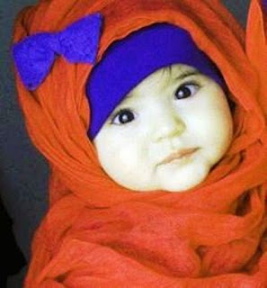 Foto bayi lucu imut berhijab muslimah