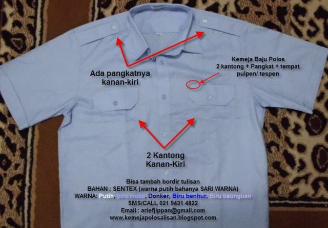 kemeja_baju_OB_seragam_kantor_Karyawan_teknisi_Officeboy_pendek_polos