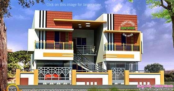 Tamilnadu style duplex house  Kerala home  design and 