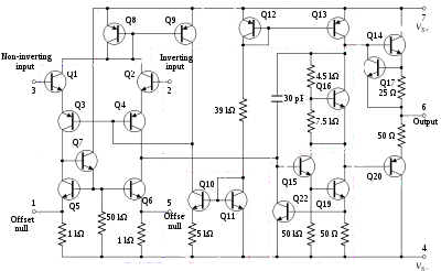 schema constitution d'un amplificateur opérationnel
