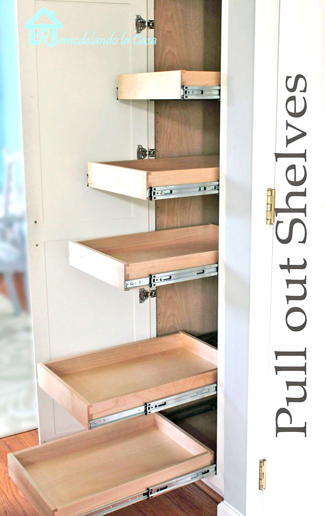 Kitchen Organization Pull Out Shelves In Pantry Remodelando La Casa
