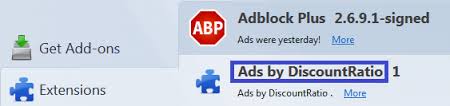 "Ads by DiscountRatio" extension