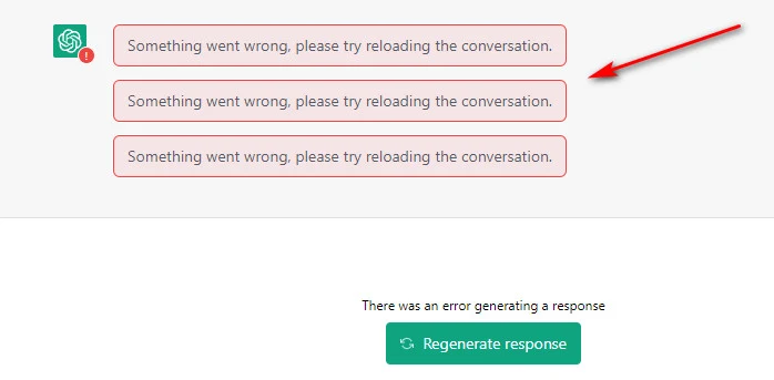 Khắc phục lỗi:"Something went wrong, please try reloading the conversation