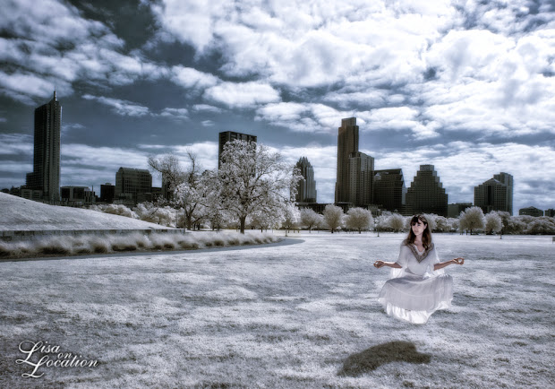 infrared, Canon 50D, levitation, zen, Austin skyline, Lisa On Location Photography, New Braunfels, San Antonio, San Marcos, Austin