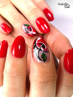 Nail Art - Le temps des cerises - one stroke par Nails Arc en Ciel