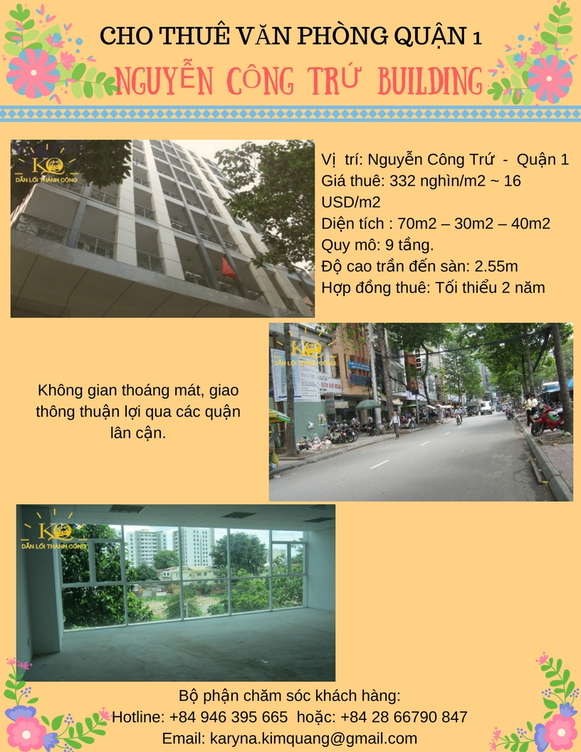 Văn phòng cho thuê quận 1 Nguyễn Công Trứ building