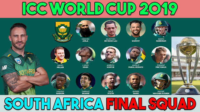 South Africa World Cup 2019 Squad