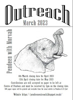 Cover of Pendeen Outreach Magazine March 2023 - picture of an elephant