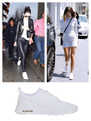 Celebrity Kendall Jenner in White Nike Air Max Thea Premium 