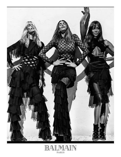 The oldies pose for Balmain SS2016