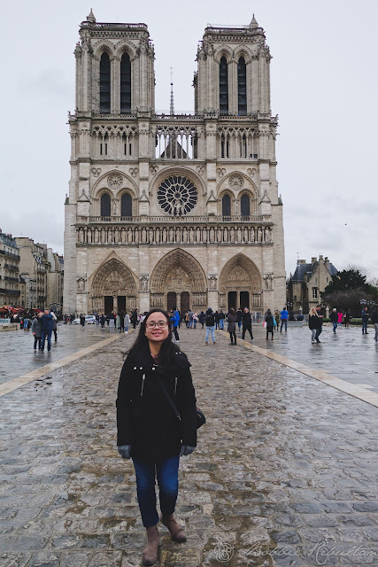 In front of Notre-Dame de Paris